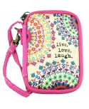 Funda de móvil y billetera neopreno "live. Iove. laugh." Natural Life